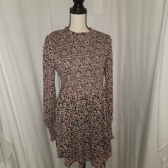 Lulus Dresses & Skirts - Lulus XL Floral Forever Green and Pink Smocked Skater Dress